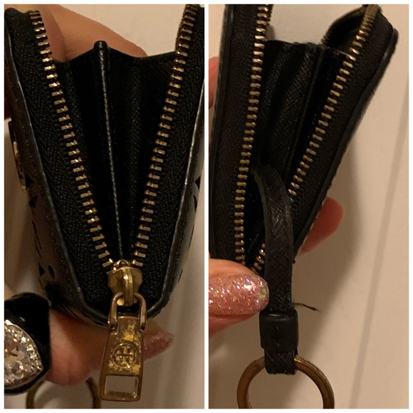 Tory Burch Mini Coin Case Floral Perforated Print - Picture 3 of 8